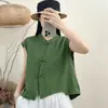 Nuevo Top Elegante de Estilo Chino para Mujeres Jóvenes Estilo Chino Retro Holgado Talla Grande Ropa para Mujeres de Mediana Edad y Mayores Top