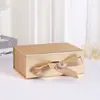Caja de Regalo Sencilla, Caja de Embalaje Plegable Grande con Tapa abatible, Elegante Boda Color Sólido Al por Mayor Regalo con Estampado Dorado