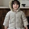 Chamarra de plumas para bebé con 90% de plumón de pato blanco, Abrigo con capucha de invierno para niñas, Cálido y grueso, Clase A, En stock al por mayor