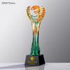 Trofeo de cristal con diseño de esmalte acuarelado, personalización, premio a la reunión anual de empleados destacados de la empresa, campeón de la competencia, conmemoración de honor