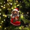Calcetines Navideños Nuevos Transfronterizos Colgante de Perro Tema Árbol de Navidad Colgante Regalo Decoración Navideña Lindo Colgante de Perro