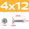 Acero Inoxidable 304 Kt Tornillo de Cola para Fresado M3M4M5 Cabeza Avellanada Cruz Cola Plana Cola de Corte Tornillo Autorroscante Antiaflojamiento