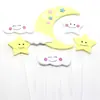 Azúcar Falso Luna estrellas nubes tarjeta para pastel decoración de pastel de cumpleaños tarjeta de fiesta suministros para diseño de ambiente