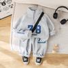 Traje de Moda para Niños Otoño e Invierno 2025 Nuevo Traje de Invierno para Niños de Manga Larga Forrado de Forro Polar 78 Cremallera Media Bolsa Traje Moderno
