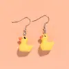 Brincos de Pato Amarelo Simulação Criativa Fofo Doce Personalidade Feminina Simples Divertido Tridimensional Completo Pequeno Animal Brincos Lote Misturado