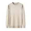 Suéter jacquard de cuello redondo transfronterizo para hombre, nuevo modelo de otoño 2026, color liso, capa interior casual simple, suéter de punto para hombre