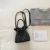 Bolsa Saco de Bolinhas Estilo Coreano para Mulheres Verão 2026 Nova Nicho Cordão Moda Executiva Ombro Transversal Bolsa de Mão