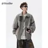 Chaqueta de cuello cruzado de moda, abrigo de trabajo holgado tie-dye de marca de moda para otoño e invierno, top casual vintage para pareja