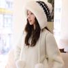 Gorra de Felpa Estilo Lei Feng para Otoño e Invierno, Gorro de Punto para Niños con Bola de Pelo Grande de Amor, Protección para Orejas, Gorro Grueso para Exteriores Resistente al Frío y Mantener Caliente, Cubre Cabeza