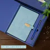 Caderno A5, Estilo Simples de Negócios, Diário de Aparência Sofisticada, Couro Macio, Espessado, com Fivela, Personalizável, Pode Ser Impresso com Logo