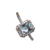 Anillo de Topacio Princesa Europeo y Americano de Nueva Venta Caliente Anillo de Compromiso de Diamante Azul Cuadrado Accesorios de Mano para Mujer