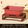Maceta rectangular larga para el hogar, maceta tipo canaleta, maceta para suculentas, plantas verdes, ficus, bonsái, maceta transpirable de resina de imitación de arcilla púrpura