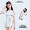 Traje de baño para niños, nuevo traje de baño de verano con estampado floral de dibujos animados para niñas grandes, traje de baño de secado rápido para bebés.