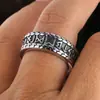 Anel Masculino de Aço Titânio, Joias Europeias e Americanas Atacado, Anel de Aço Inoxidável Estilo Étnico com Runa Viking Vintage