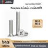 GB819 padrão 304 aço inoxidável cruz cabeça contra-afundada Cross cabeça plana máquina plana M10 M12