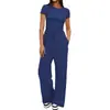 Conjunto Feminino de Duas Peças Amazon 2026 Top de Manga Curta Franzido Calça de Moletom Casual Roupa Fashion Y2K