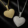 Hip-Hop Europeo y Americano Cobre Incrustado Forma de T Zircón Corazón Colgante Hombres Moda Callejera Personalidad Corazón Collar Venta al por Mayor Transfronteriza