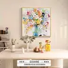 Pintura Decorativa de Pared de Fondo de Restaurante de Flores Francés Pintura Colgante de Alto Nivel para Comedor Arte Abstracto Murales para Gabinete de Entrada Pasillo