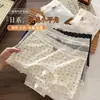 Calzoncillos tipo bóxer de encaje de algodón puro para mujer de cintura media 10A Antibacterianos 100% algodón Entrepierna extendida Agradables para la piel Suaves Transpirables Ropa interior de niña