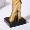 Adornos de Máscara de Resina Dorada Decoración para Hogar Sala de Estar Gabinete de Vino Artesanías Adornos de Máscara de Personaje Abstracto