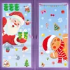 Decoraciones Navideñas Transfronterizas Creativas Copo de Nieve Hombre de Jengibre Pegatinas de Vidrio Casa de Nieve Soñadora Santa Claus Pegatinas Estáticas