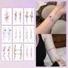 Pegatinas de Tatuaje Estilo Puro Femenino, Impermeables, a Prueba de Sudor, Larga Duración, Sensación Fresca y de Alta Gama, Pulseras, Brazaletes, Clavícula, Pecho, Diseño de Nicho