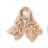 Cachecol de Lã Cashmere 25 Novo da Primavera para Mulheres Elegante Cor Lisa Trançado Quente Moda Peso Pesado Estendido Tricô Lenço Longo