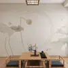 Estilo chino clásico elegante loto Zen papel tapiz pared antigua sala de té sala de estar Centro de Salud fondo de pantalla en vivo de celebridad en línea