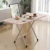 Mesa plegable simple para hogar, apartamento pequeño, mesa para comer pequeña, mesa de estudio para estudiantes, dormitorio, portátil, doble barra, mesa de flexiones de suelo