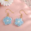 Aretes de Girasol Tejidos de Invierno Mori Aretes Lindos de Temperamento Femenino Hechos a Mano Gancho para la Oreja Dulce Flor Lana