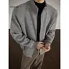 Estilo casual de otoño e invierno, simple, versátil, color liso, cremallera pesada, suéter holgado con cuello alto en punto Maillard