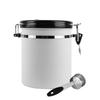 Frasco sellado de acero inoxidable 304, frasco de almacenamiento con tapa, a prueba de polvo, caja de almacenamiento para granos de café, conservación fresca con cuchara