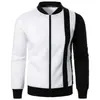 Nuevo suéter casual con cremallera, cuello alto de color contrastante para hombre, chaqueta casual, cárdigan casual para hombre