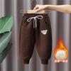 Calças de Fleece Forradas para Meninos de Bebês e Crianças Pequenas, Espessas de Inverno com Lã de Cordeiro Integrada, Quentes para Bebês, Calças de Veludo Cotelê para o Inverno
