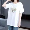 Comercio Exterior Transfronterizo~Descuentos de Marca en Ropa Elegante Tallas Grandes para Madres de Mediana Edad y Mayores, Camisetas de Manga Corta de Comercio Exterior en Estilos de Longitud Media