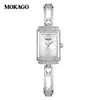 Reloj de Mujer Ofns Comercio Exterior con Diseño de Pasador Pequeño, Lujo Ligero, Incrustado de Diamantes, Esfera Cuadrada Pequeña Exquisita, Reloj de Cuarzo, Resistente al Agua, Reloj de Pulsera Vintage para Mujer