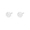 Pendientes de Trébol de Cuatro Hojas Frescos y Simples Estilo Bosque para Mujer, Plata Pura S999, Pendientes de Flor y Hoja de Plata Versátiles Minimalistas Venta al por Mayor