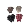 Guantes de Punto Rayados de Cinco Dedos Nuevos Estilo Coreano para Niños y Niñas, Elegantes y Cálidos, Guantes a Prueba de Frío de Invierno, Venta al por Mayor