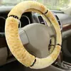 Venta al por mayor CAR nueva cubierta de alta gama para volante de coche con mango de piel de cordero tachonado de diamantes, cálida para otoño e invierno, cubierta de mango de felpa