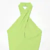 Bestseller Transfronteiriço AliExpress Primavera 2026 Novo Vestido Feminino Liso com Gola Halter e Tiras Cruzadas 7894712