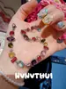 Pulsera de Diamantes Arcoíris Geométrica Irregular Dopamina Joyería, Lujo Ligero y Artesanía Exquisita, Pulsera de Diamantes Rosas Florales con Diamantes Completos