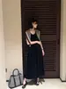Nuevo conjunto de falda larga tipo cola de pez de terciopelo estilo coreano de Lino para mujer 2026, moderno y elegante, holgado y adelgazante