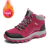 Zapatos de Senderismo para Pareja Otoño e Invierno Forrados de Lana Calientes Zapatos de Viaje Botas de Nieve para Exteriores de Mujer Antideslizantes Zapatos Deportivos de Senderismo para Hombre