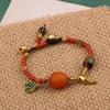 Pulsera de Piedra Natural Estilo Étnico Tibetano Nuevo Retro Simple Personalidad para Hombre y Mujer Serie Cuentas Nepalés Tejida