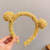 Ins Internet celebridade hairpin Coreia do Sul bonito urso headband lavagem facial faixa de cabelo outono e inverno bola de pelúcia vendendo headband bonito cocar