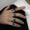 Anillo Retro Hip-Hop para Hombre, Conjunto de Anillos Combinados de Rana, Serpiente, Calavera, Punk Cool, Gótico, Araña para Hombres