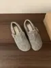 Sandalias Birkenstock retro estilo bosque gris, peculiares y lindas para mujer, de suela gruesa, nuevos mocasines casuales sin cordones otoño/invierno 2025