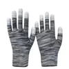 Guantes antiestáticos con recubrimiento de PU, guantes finos con recubrimiento de nylon, guantes de protección laboral, guantes de trabajo resistentes al desgaste con patrón de cebra