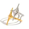 Anillo de Acero de Titanio Wanxing Color Estrella Europeo y Americano Nicho de Gama Alta Joyería de Mano de Acero Inoxidable Dorado de 18 Quilates Joyería Transfronteriza para Mujeres