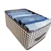 Caixa de Armazenamento de Roupas Pied-de-Poule Doméstica Tecido Organizador de Roupas Calças Guarda-Roupa Caixa de Armazenamento Dobrável em Camadas Atacado